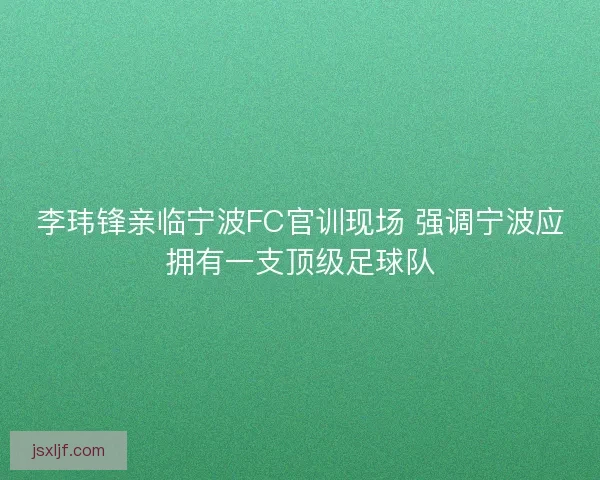 李玮锋亲临宁波FC官训现场 强调宁波应拥有一支顶级足球队